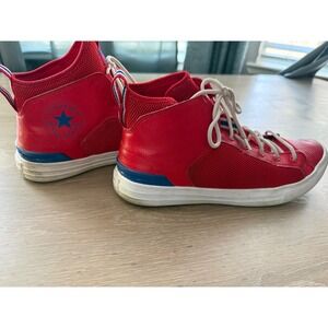 Converse All Star High Top Sneakers Red Blue Trim Mens Shoes size 10